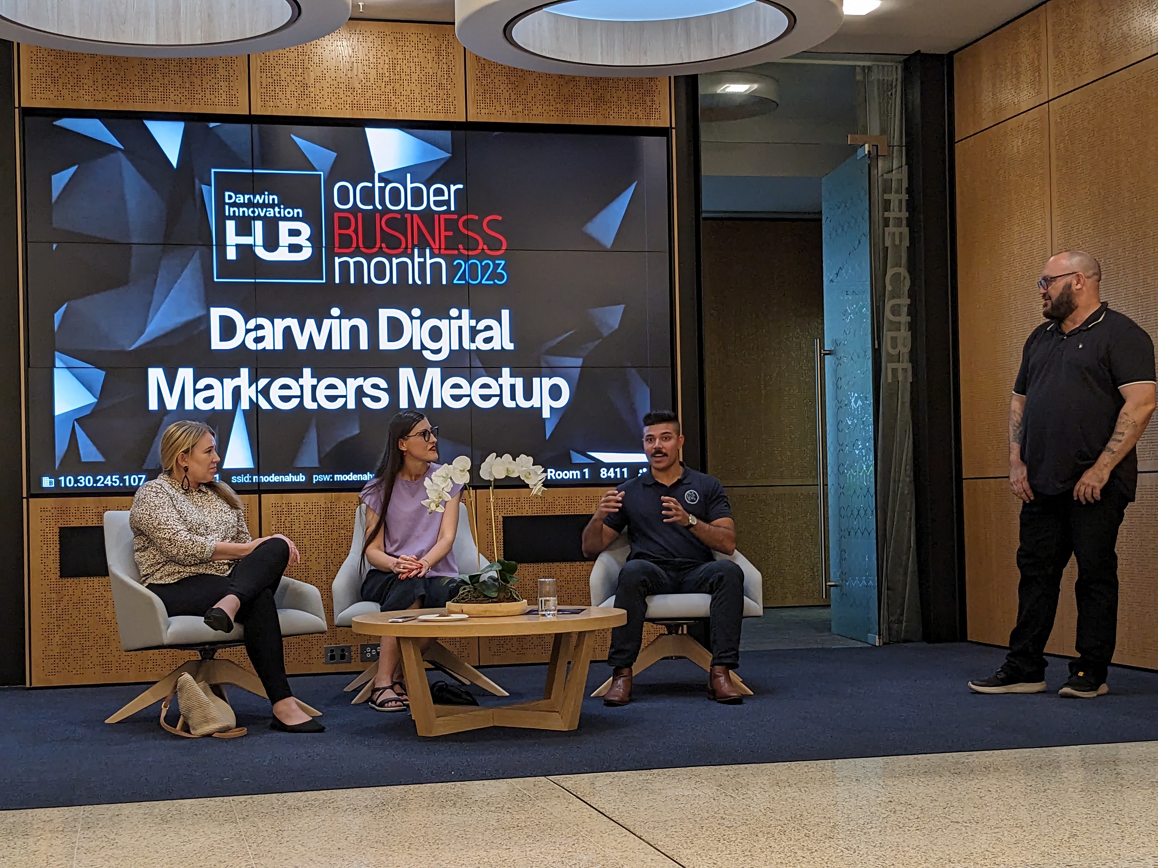 Rifat Mahmud speaking in a panel on cybersecurity